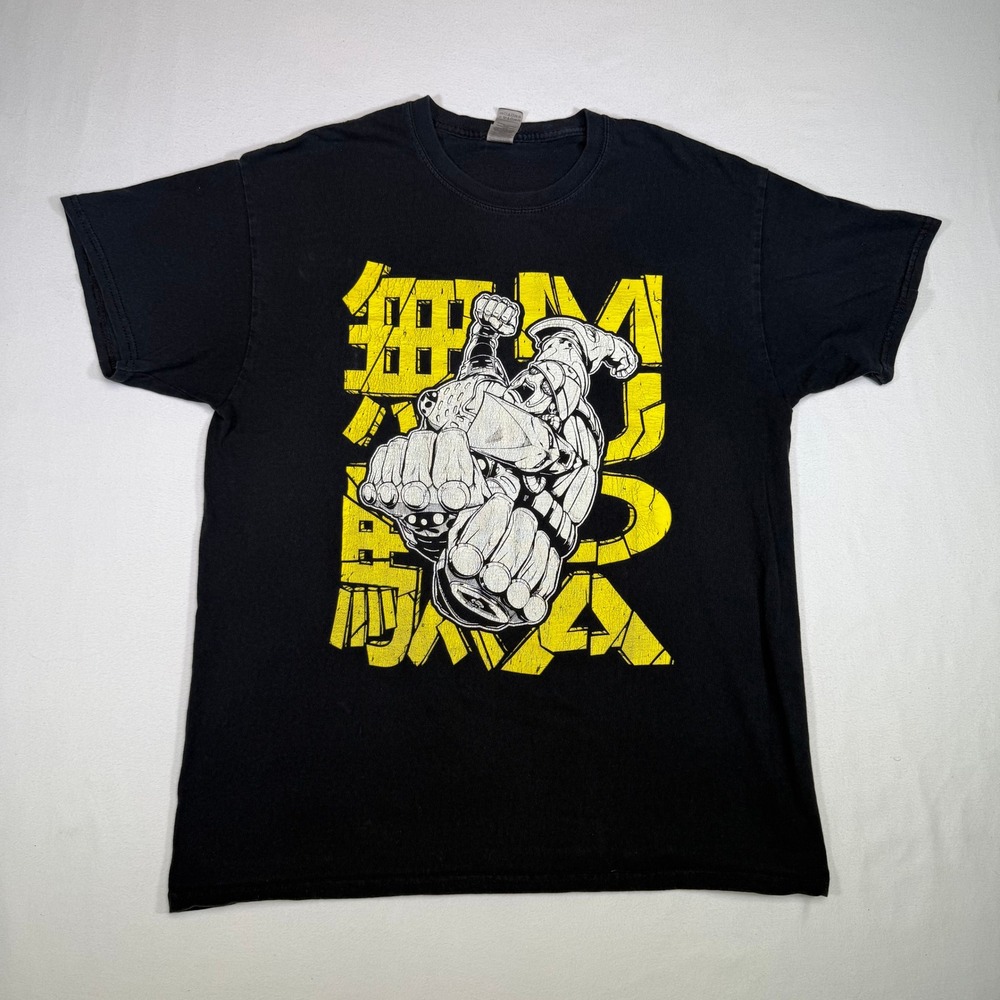 Anime Manga Graphic T Shirt Gildan Black Yellow Robot Martial Arts Mens